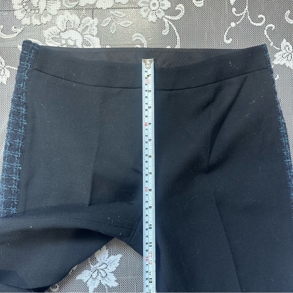 Tory Burch Tobie Tweed Boucle Tuxedo Tapered Pants size 6 Black Wool Blend - Picture 12 of 15